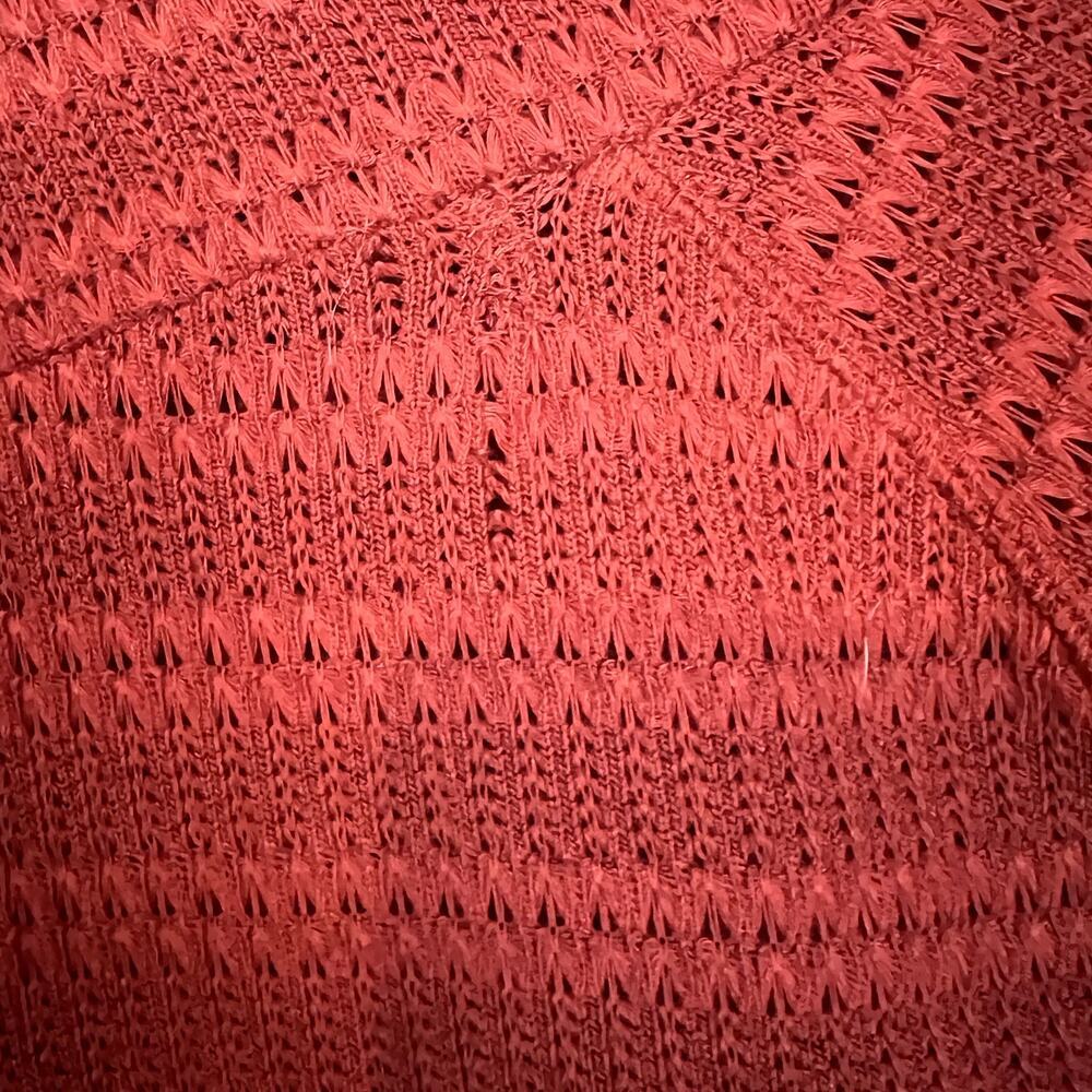 We the Free Cowl Neck Sweater Womens L Red Knit Cape Sleeve Boho - Picture 8 of 10